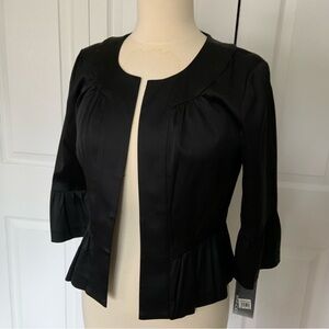 Donna Ricco black open blazer evening jacket NWT
